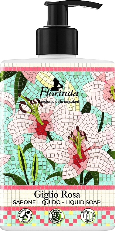 Pink Lily Liquid Soap - Florinda Mosaici Italiani Liquid Soap — photo N2