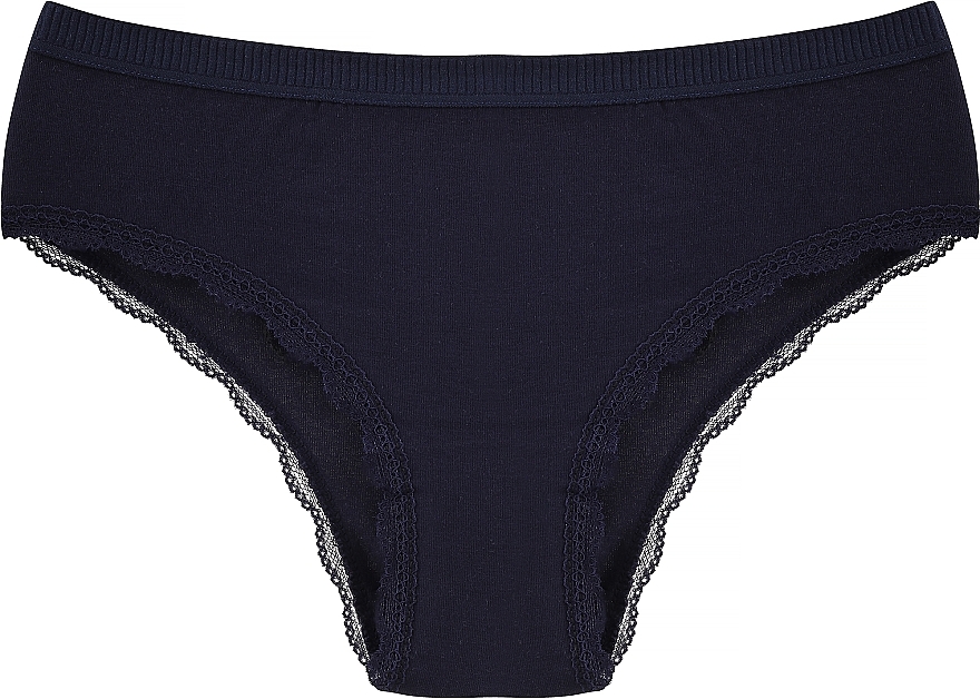 Brazilian Cotton Panties with Lace, blue - Moraj — photo N1