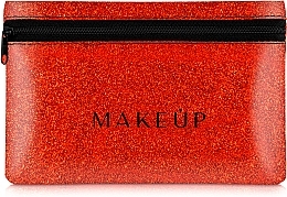 Fragrances, Perfumes, Cosmetics Silicone Makeup Bag, red "Glitter Pouch", 18x11cm - MAKEUP