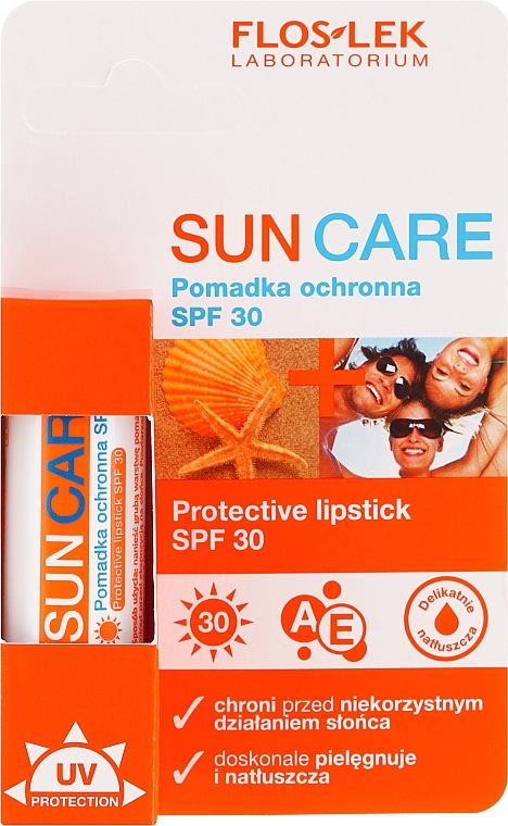 Protective Lip Balm - Floslek Sun Care Protective Lipstick UV SPF 30 — photo N1