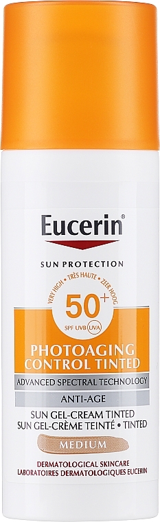 Gel-Cream - Eucerin Photoaging Control Tinted Sun Gel-Cream SPF50+ Medium — photo N2