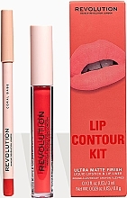 Makeup Revolution Lip Contour Kit Coral Babe (lipstick/3ml + l/pencil/0.8g) - Lip Makeup Set — photo N2