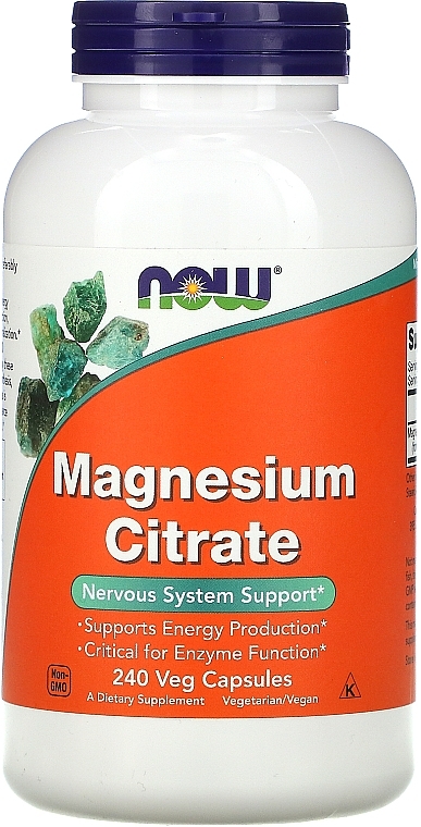Magnesium Citrate Minerals, capsules - Now Foods Magnesium Citrate Veg Capsules — photo N1
