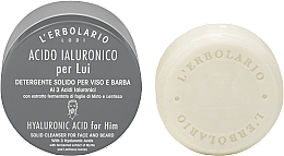 Face & Beard Soap with Hyaluronic Acid - L'Erbolario Solid Cleanser Face and Beard Hyaluronic Acid for Him — photo N1