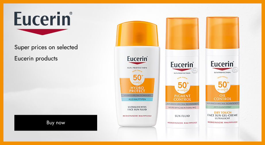 Super prices on selected Eucerin products. Prices on the site already include a discount