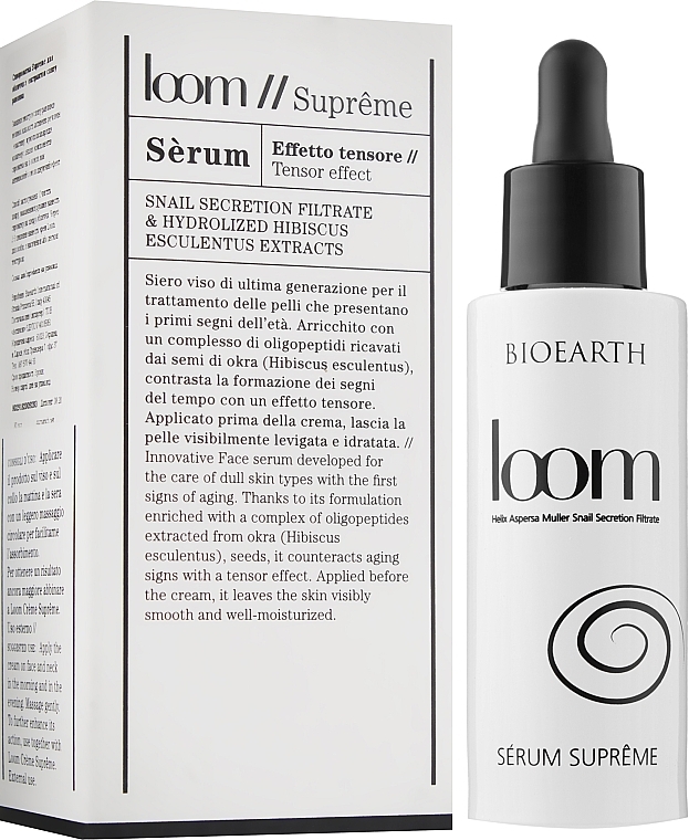 Face Serum with Snail Secretion Extract - Bioearth Loom Supreme Serum — photo N2
