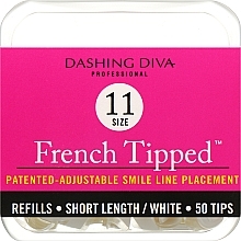 Fragrances, Perfumes, Cosmetics Short Nail Tips "French" - Dashing Diva French Tipped Short White 50 Tips (Size -11)