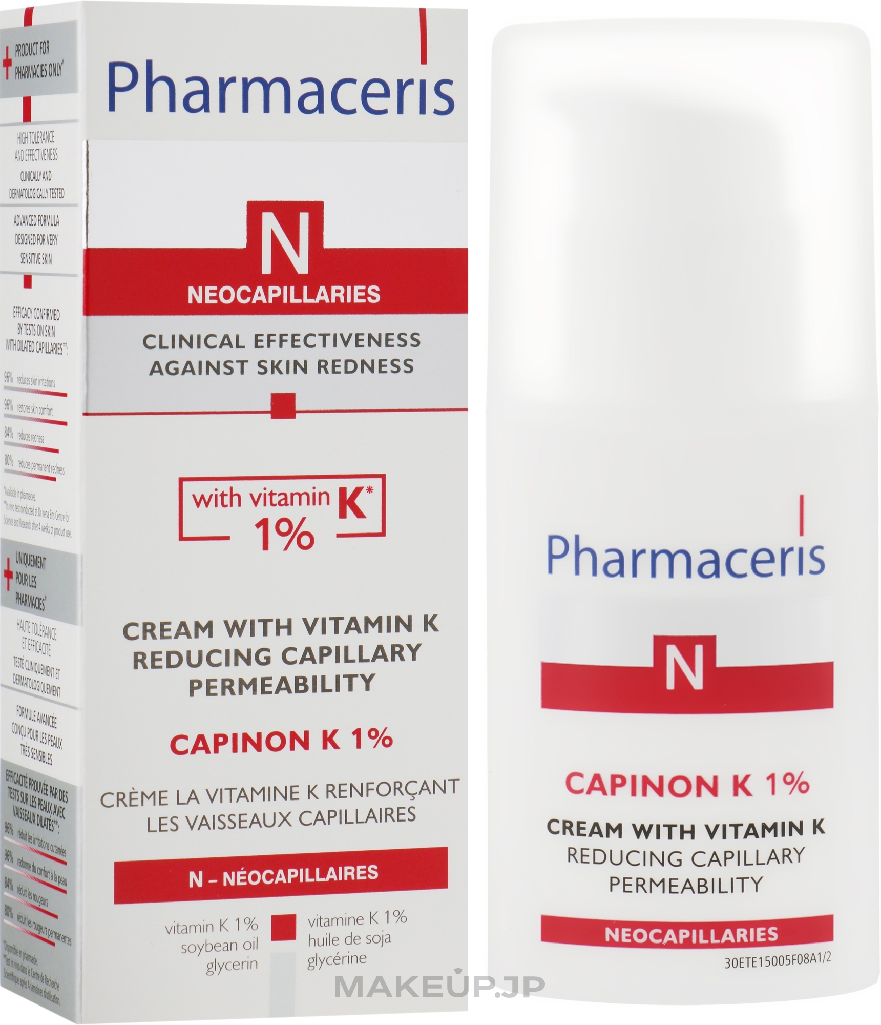 Blood Vessel Strengthening Cream with Vitamin K - Pharmaceris N Capinon K 1% Cream With Vitamin K — photo 30 ml