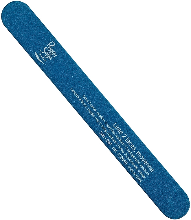 Double-Sided Nail File 240/240, blue - Peggy Sage 2-way Washable Medium Nail File  — photo N2