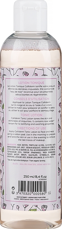 Toning Face Lotion with Rose Water - Calliderm Tonic Lotion with Organic Rose Water — photo N2