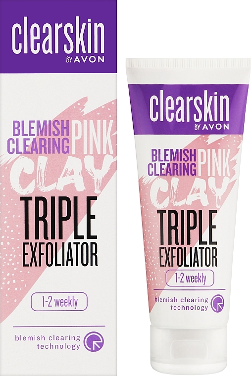 Pink Clay Face Peeling Scrub for Problem Skin - Avon Clearskin Blemish Clearing Pink Clay Triple Exfoliator — photo N2