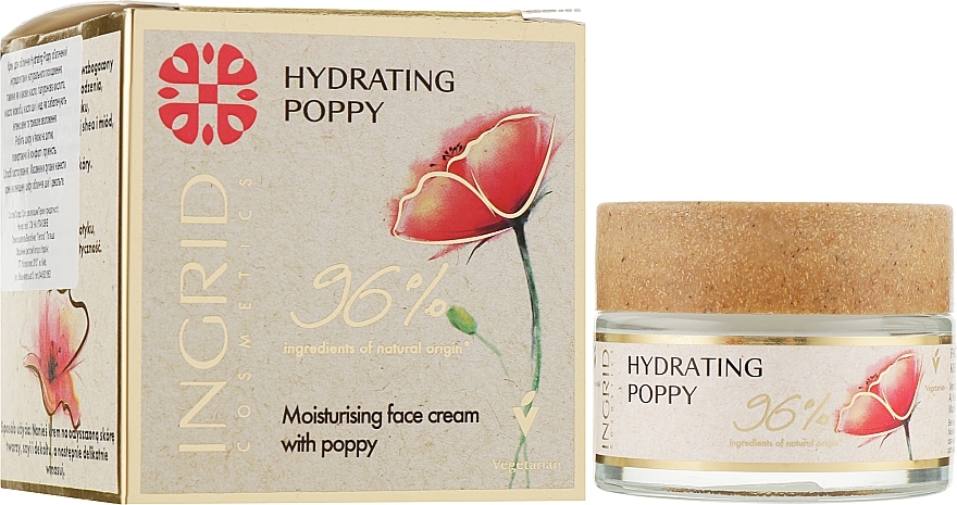Moisturizing Face Cream with Poppy Oil - Ingrid Cosmetics Vegan Hydrating Poppy — photo N2
