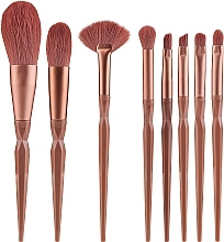 Fragrances, Perfumes, Cosmetics Makeup Brush Set in a Case, 8 pcs, pink - Lewer Brushes Faceted