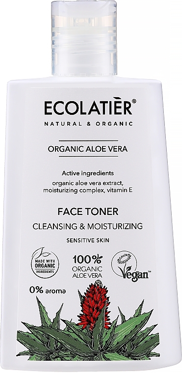 Face Toner - Ecolatier Organic Aloe Vera Toner — photo N1