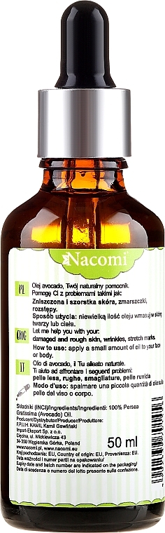 Avocado Oil with Dropper - Nacomi Avocado Oil — photo N2