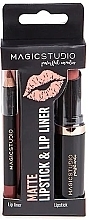 Fragrances, Perfumes, Cosmetics Set - Magic Studio Matte Lipstick & Lipliner (lipstick/4g + lipliner/1g)