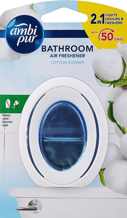 Cotton Flower Bath Air Freshener - Ambi Pur Bathroom Cotton Flower Scent Up 50 Days — photo N2