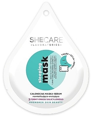 Night Face Serum Mask - SheCare Sleeping Mask All-night Mask Normalizing And Mattifying Face Serum — photo N1