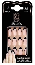 False Nail Set - Sosu by SJ Salon Nails In Seconds Black Out — photo N1