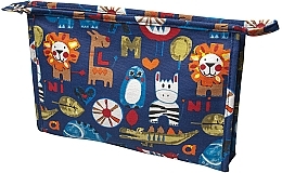 Fragrances, Perfumes, Cosmetics Makeup Bag 30.5x5x20 cm, blue with animal print - Titania Cosmetic Bag