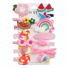 Hair Clip Set, 14 pcs., SP291 - Ecarla Pink Sugar — photo N1