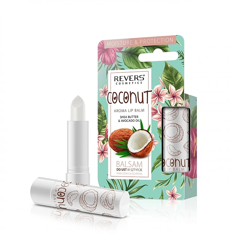 Lip Balm with Coconut Oil - Revers Cosmetics Lip Balm Coconut — photo N1