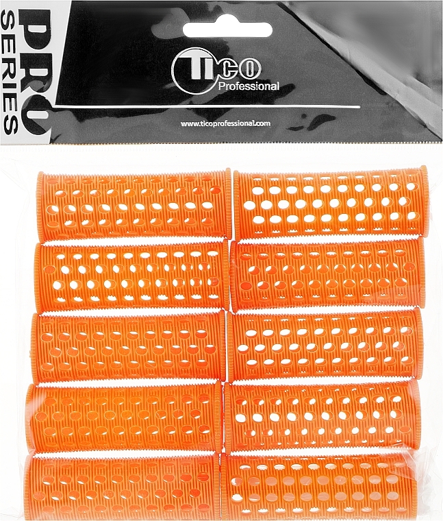 Plastic Hair Curlers d23 mm, orange - Tico Professional — photo N1