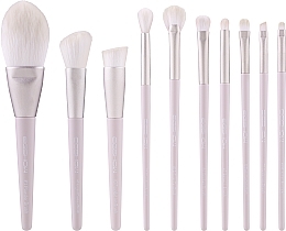 Fragrances, Perfumes, Cosmetics Makeup Brush Set, 10 pcs - Eigshow Morandi Series Lilac Vegan Brush Set