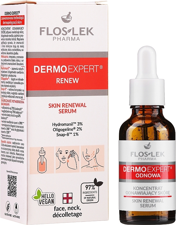 Regenerating Face Serum - Floslek Dermo Expert Skin Renewal Serum — photo N2