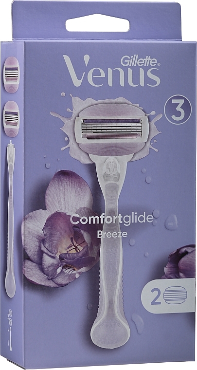 Razor with 2 Replaceable Cartridges - Gillette Venus Comfortglide Breeze — photo N1