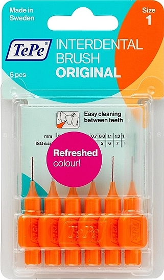 Interdental Brush Set 'Original', 0.45 mm, orange - TePe Interdental Brush Original Size 1 — photo N1