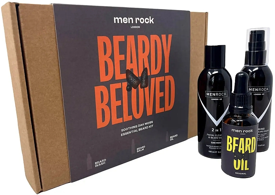 Set - Men Rock Beardy Beloved Kit (b/wash/100ml + b/balm/100ml + b/oil/30ml) — photo N2