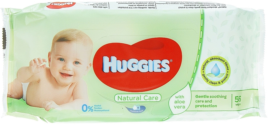Kids Wet Wipes Natural Care, 56 pcs - Huggies — photo N1