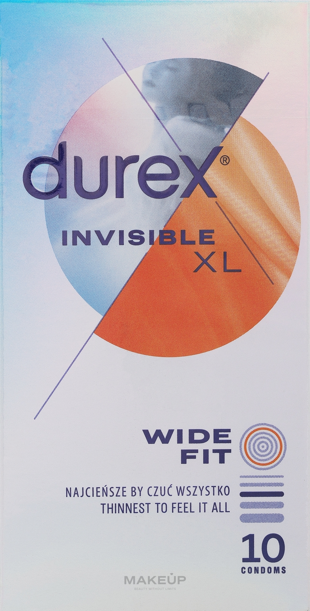 Condoms, 10 pcs - Durex Invisible Extra Large  — photo 10 szt.