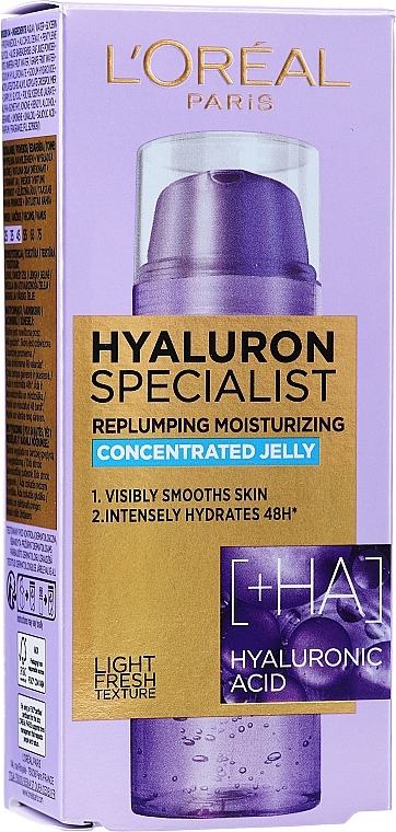 Concentrated Face Gel - L'Oreal Paris Hyaluron Specialist Replumping Moisturizing Concrntrated Jelly — photo N1