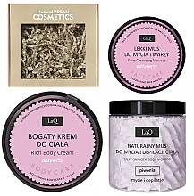 Fragrances, Perfumes, Cosmetics Peony Set - LaQ Set (f/mousse/40g + b/cr/220g + b/mousse/100g)