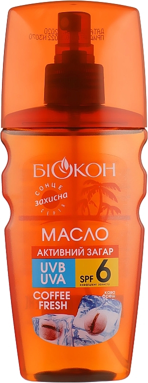 Body Oil 'Active Tan. Coffee Fresh' SPF6 - Biokon — photo N1