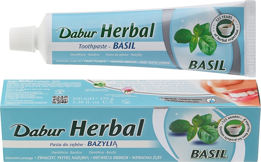 Basil Toothpaste - Dabur Herb'l Basil — photo N2