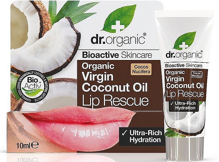Lip Serum with Coconut Oil - Dr. Organic Bioactive Skincare Virgin Coconut Oil Lip Rescue — photo N1