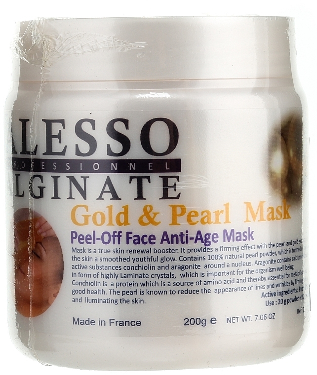 Rejuvenating Alginate Face Mask "Gold & Pearl" - Alesso Professionnel Alginate Gold and Pearl Peel-Off Face Anti-Age Mask  — photo N1