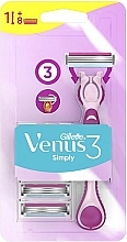 Fragrances, Perfumes, Cosmetics Women Razor with 8 Refill Blades - Gillette Simply Venus 3