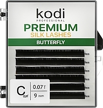 Fragrances, Perfumes, Cosmetics Butterfly Green C 0.07 False Eyelashes (6 rows: 9 mm) - Kodi Professional