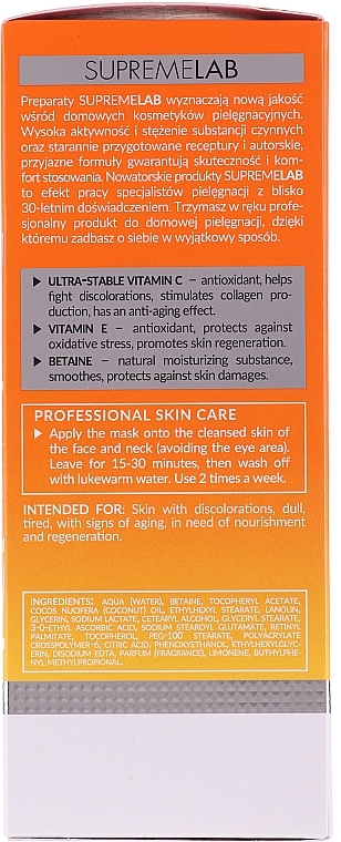 Vitamin C Brightening Mask - Bielenda Professional Supremelab Energy Boost — photo N2