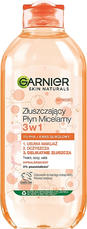 Exfoliating Micellar Water 3in1 - Garnier Skin Naturals — photo N1