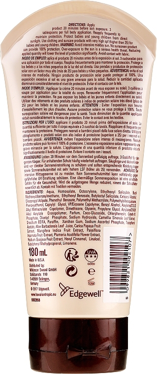 Sun Lotion for Body - Hawaiian Tropic Duo Defence Sun Lotion SPF50 — photo N2