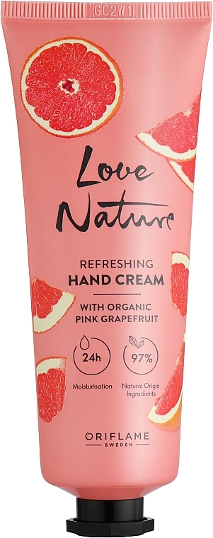 Refreshing Hand Cream with Organic Pink Grapefruit - Oriflame Love Nature Refreshing Hand Cream With Organic Pink Grapefruit — photo N1