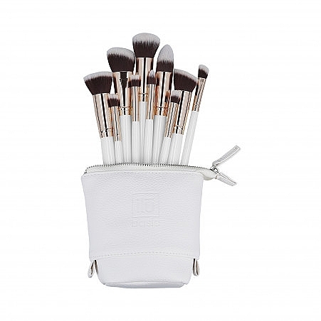 10 Makeup Brushes+Bag Set, white - ILU Basic Mu White Makeup Brush Set — photo N1