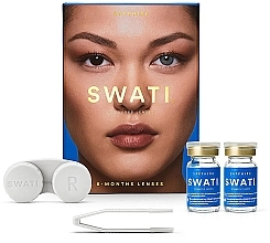 Fragrances, Perfumes, Cosmetics Colored Contact Lenses "Sapphire", 6 months - Swati 6-Months Deep-Sea Blue Coloured Lenses