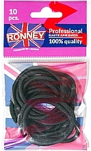 Fragrances, Perfumes, Cosmetics Elastic Hair Bands "R4/B/10", black, 10 pcs - Ronney Professional