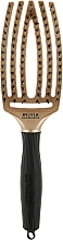 Massage Brush with Natural Pile - Olivia Garden Finger Brush Combo Trinity Passion Gold — photo N1